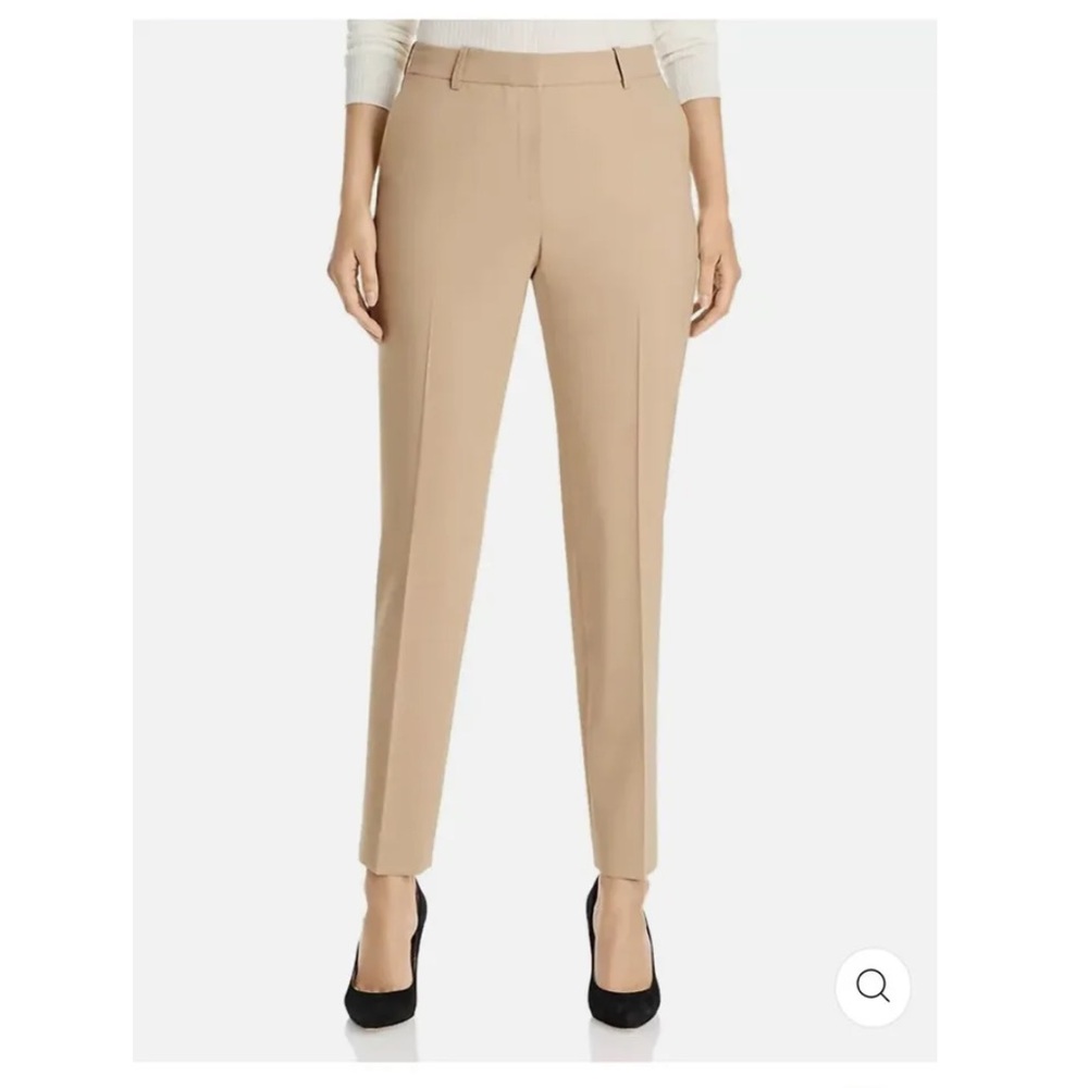 NWT Lafayette 148 New York Womens Clinton Tan Wool Work Ankle Pants 14 W